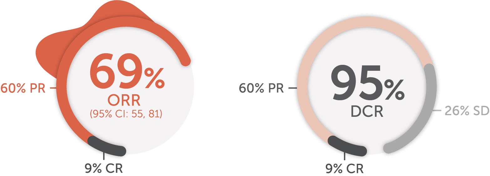 73% objective response rate ORR for cabozantinib/vandetanib treatment-naïve patients with advanced or metastatic RET-mutant medullary thyroid cancer